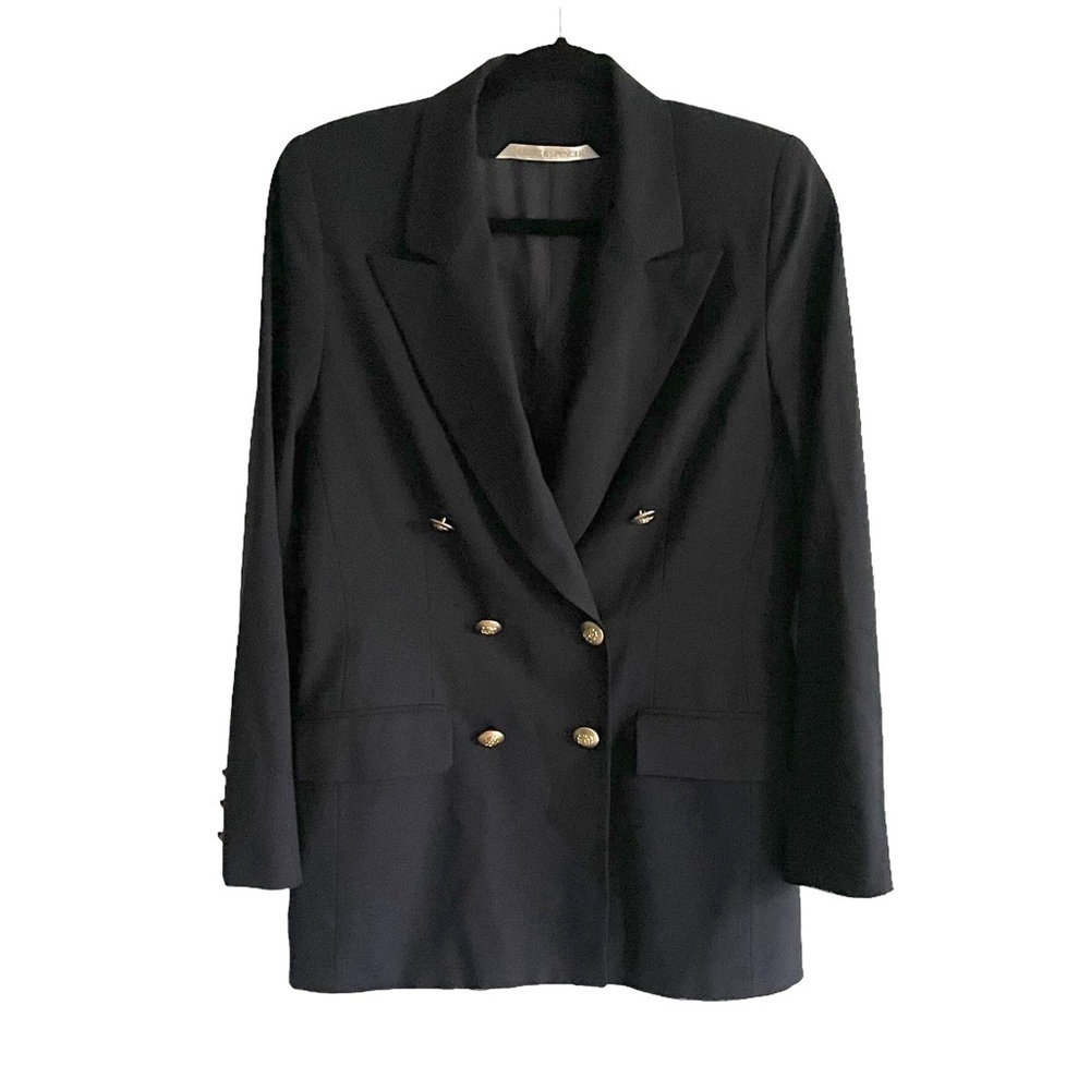 MARKS & SPENCER Vintage Wool Double Breasted Blazer Navy Blue 8